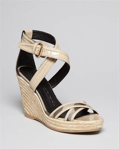 burberry saldo|Burberry espadrille wedge sandals.